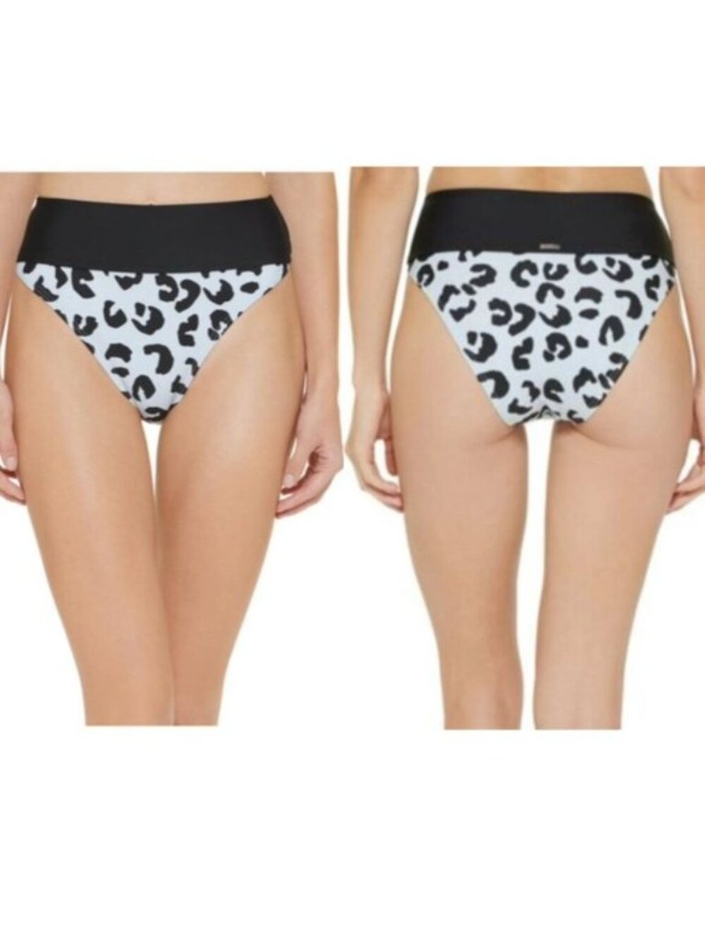 DKNY High-Waist Bikini Swim Bottom in Leopard - M